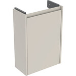 Skrinka pod malé umývadlo Selnova Compact, s jednými dverami, krátka: 41,2x60,5x20,1cm, Šírka umývadla=45cm, pieskovo sivá / lakovaná hodvábny mat