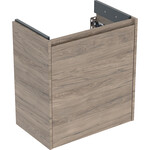 Szafka pod umywalkę Selnova Compact, z jednymi drzwiami: 55x60.6x33.7cm, Szerokość umywalki=60cm, orzech hickory / melaminowa struktura drewna