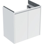 Skrinka pod umývadlo Selnova Compact, s dvoma dverami: 59,1x60,6x36,4 cm, šírka umývadla=65 cm, biela / lakovaná hedvábna matný