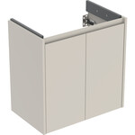 Skrinka pod umývadlo Selnova Compact, s dvoma dverami: 59,1x60,6x36,4 cm, Šírka umývadla=65 cm, pieskovosivý / lakovaný hodwábny mat
