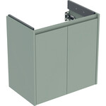 Skrinka pod umývadlo Selnova Compact, s dvoma dverami: 59,1x60,6x36,4 cm, šírka umývadla=65 cm, šalviovo zelená / lakovaná hodvábna mat