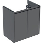 Skrinka pod umývadlo Selnova Compact, s dvoma dverami: 59,1x60,6x36,4 cm, šírka umývadla=65 cm, lava / lakovaný hodwábny mat