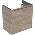 Skrinka pod umývadlo Selnova Compact, s dvoma dverami: 59,1x60,6x36,4 cm, šírka umývadla=65 cm, orech hickory / melamínová štruktúra dreva