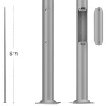 Hliníkový sloup SAL-80K anodizovaný INOX