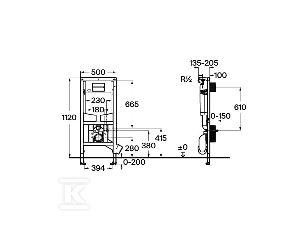 Stelaż podtynkowy DUPLO S ACCESS STD 50 - A8900A90DE