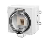Одинарне гніздо комп'ютерне RJ45 kat6 у герметичному корпусі IP66, сірий OYSTER