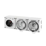 Подвійна розетка та вимикач 0-1 у герметичному корпусі, 16A/250V IP66, сірий OYSTER