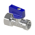 Zawór kulowy MINI DELTA, 1/2 GZ x 1/2 GW, uchwyt niebieski