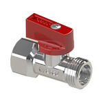 Zawór kulowy MINI DELTA, 1/2 GZ x 1/2 GW, uchwyt czerwony