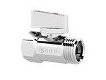 Zawór kulowy MINI, 1/2 GZ x 1/2 GW, uchwyt niklowany