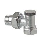 Zawór grzejnikowy powrotny kątowy TEIDE PLUS, 1/2 GZ x 1/2 GW, chromowany, metalowa nakrętka