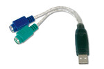 Konwerter/Adapter USB do PS/22x Mini-Din 6/Ż, USB A/M