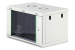 Szafa sieciowa wisząca DYNAmic 19" 7U rack 385x600x450mm, drzwi szyba, szary, złożona, 60kg