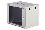 Szafa sieciowa wisząca DYNAmic 19" 9U rack 474x600x450mm, drzwi szyba, szary, złożona, 60kg