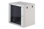 Szafa sieciowa wisząca DYNAmic 19" 12U rack 607x600x450mm, drzwi szyba, szary, złożona, 60kg