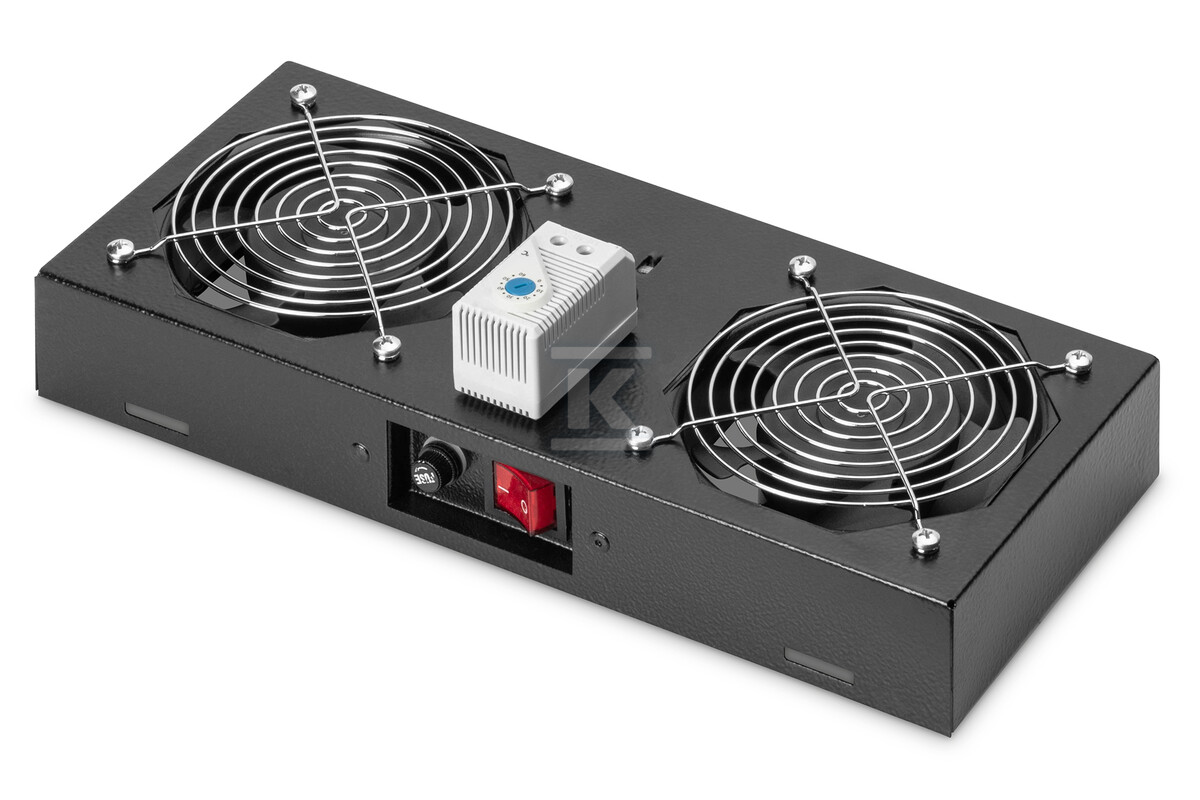 Panel wentylacyjny DIGITUS do szaf 19" - DN-19 FAN-2-WM-T-SW