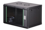 Szafa sieciowa wisząca DYNAmic 19" 7U rack 385x600x450mm, drzwi szyba, czarny, złożona, 60kg