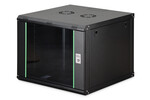 Szafa sieciowa wisząca DYNAmic 19" 9U rack 474x600x600mm, drzwi szyba, czarny, złożona, 60kg
