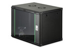 Szafa sieciowa wisząca DYNAmic 19" 9U rack 474x600x450mm, drzwi szyba, czarny, złożona, 60kg