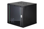 Szafa sieciowa wisząca DYNAmic 19" 12U rack 607x600x600mm, drzwi szyba, czarny, złożona, 60kg