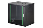 Szafa sieciowa wisząca DYNAmic 19" 12U rack 607x600x450mm, drzwi szyba, czarny, złożona, 60kg