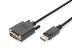 Kabel DP/DVI-D (24+1) M/M z zatrzaskiem czarny 2m DisplayPort 1080p 60Hz FHD