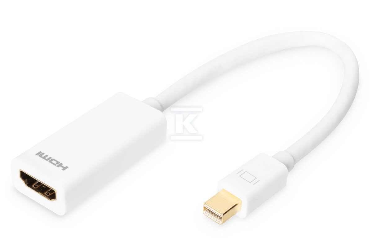 Kabel miniDP/HDMI A M/Ż biały 0,15m - AK-340404-001-W