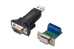 Konwerter / Adapter USB-A 2.0 męski do RS485 (DB9) męski + 3-pinowa listwa śrubowa Chipset FTDI FT23 2RL z dodatkowym kablem 0.8m