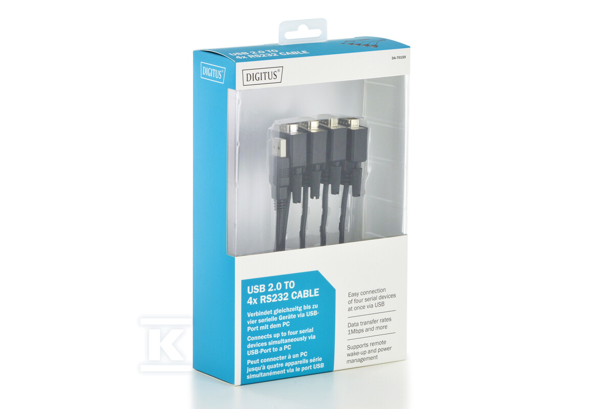 Kabel adapter USB-A 2.0 męski do 4x - DA-70159