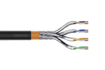 Kabel instalacyjny zewnętrzny suchy DIGITUS kat.7, S/FTP, AWG 23/1, PE/LSOH, 1000m, czarny, szpula