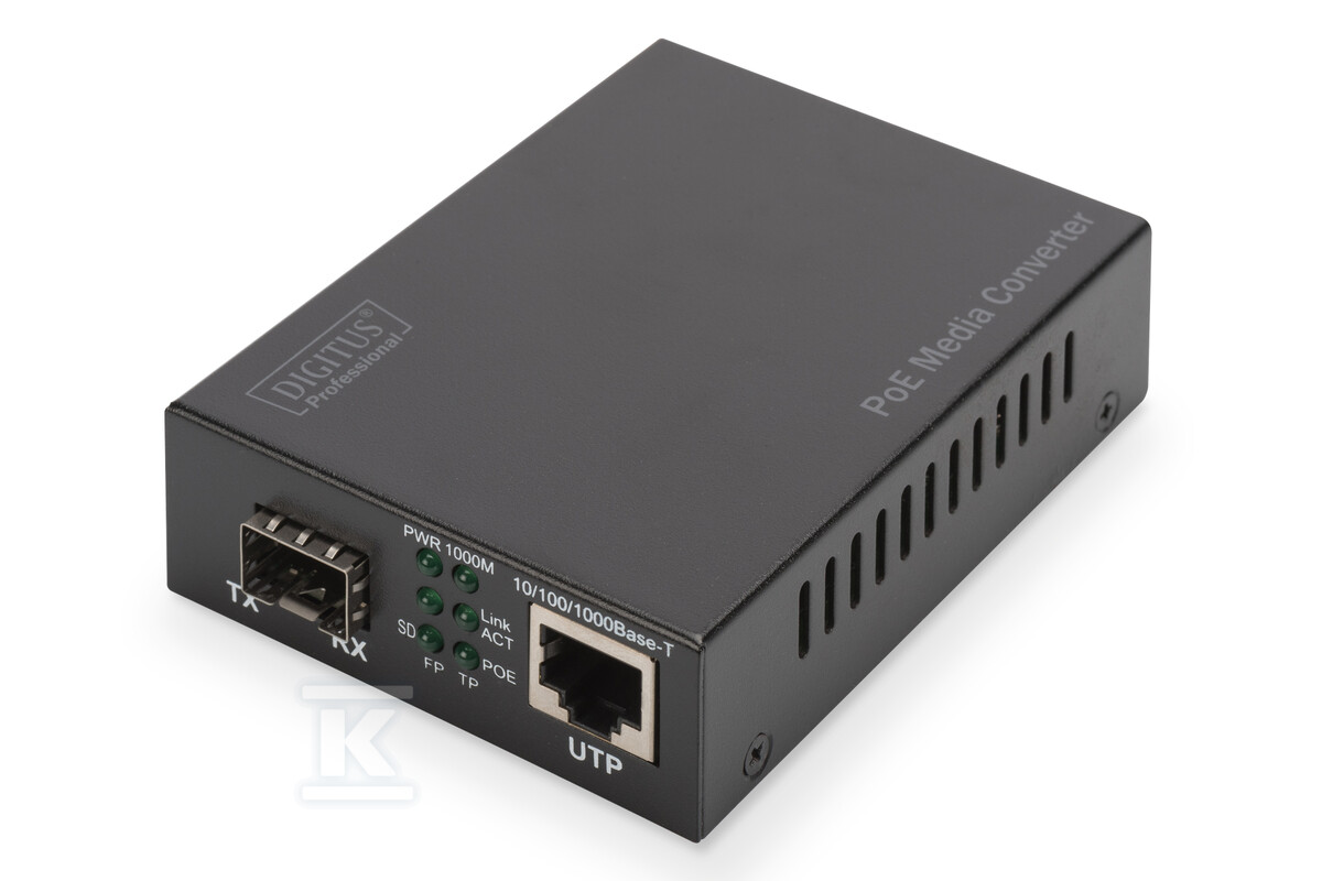 Konwerter mediów Gigabit PoE, RJ45 / - DN-82140