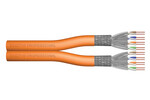 Kabel instalacyjny dupleksowy DIGITUS kat.7, S/FTP, Dca, AWG 23/1, LSOH, 100m, pomarańczowy, szpula