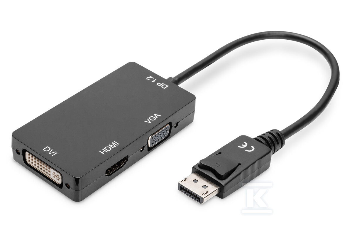Kabel DP/HDMI+DVI-I+VGA M/Ż czarny - AK-340418-002-S