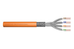 Kabel instalacyjny DIGITUS kat.7, S/FTP, Cca, AWG 23/1, LSOH, 500m, pomarańczowy, szpula