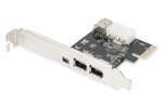 Kontroler Firewire (400) PCI Express 3xZew.IEEE1394a 6pin + Mini, Low Profile, Chip: VIA6315