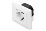 Wall Outlet 1x Safety Outlet,1x USB,1x Type C5 V 2.8 A, Input: AC 250V 50Hz, RAL 9003