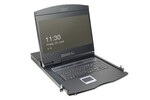 Konsola modularna KVM 19'' LCD TFT, 8 portów VGA, touchpad, klawiatura US, czarny