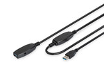 Kabel przedłużający USB 3.0 SuperSpeed 10mTyp USB A/USB A M/Ż aktywny czarny 10m