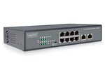 Przełącznik sieciowy niezarządzalny 19" 8x RJ45 10/100 Mb/s, 2x FastEthernet uplink,PoE+ 120W budżet