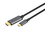 Kabel adapter HDMI 4K 30Hz na USB Typ C3.1 metalowa obudowa HQ 1.8m czarny
