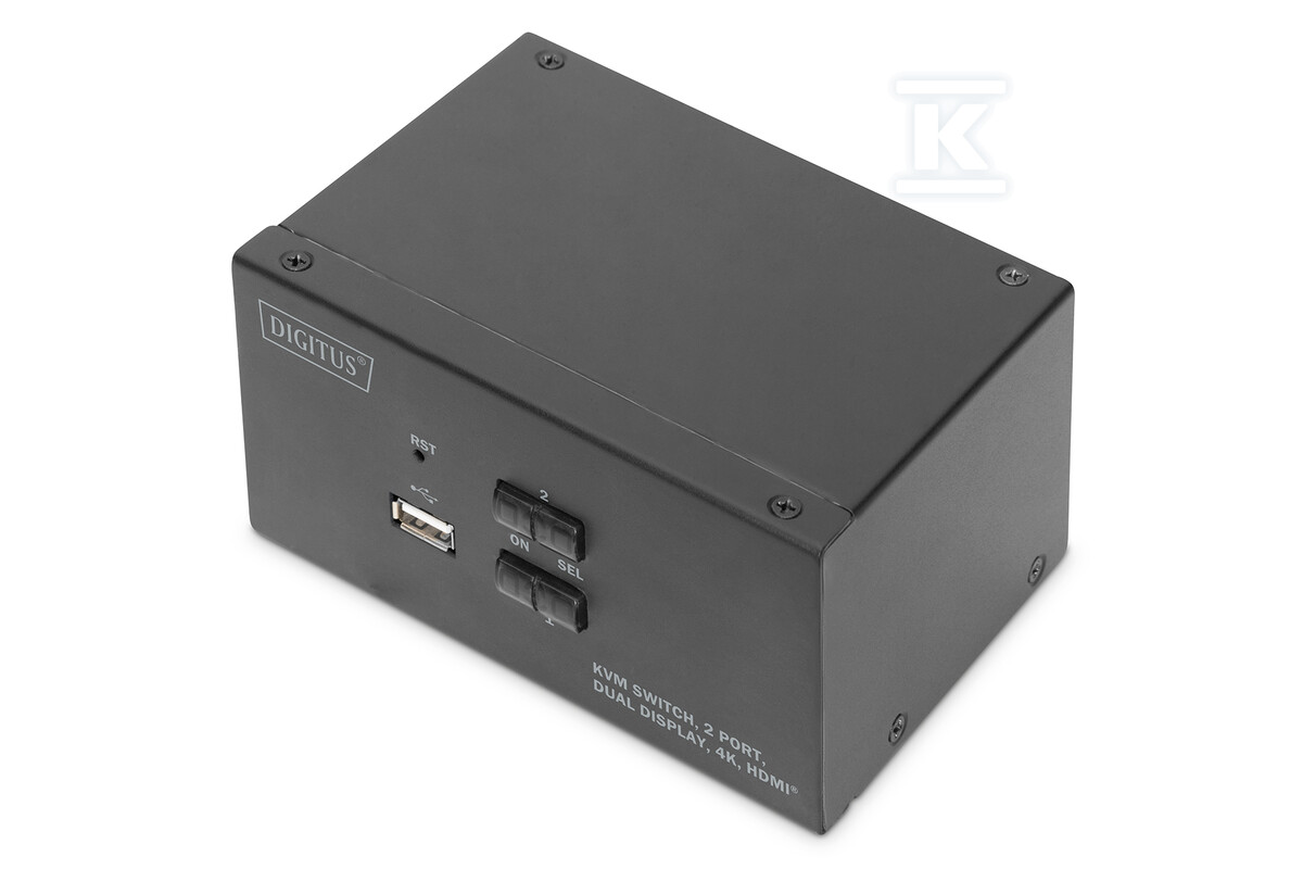 Przełącznik KVM, 2 portowy, 4K 30Hz, - DS-12860