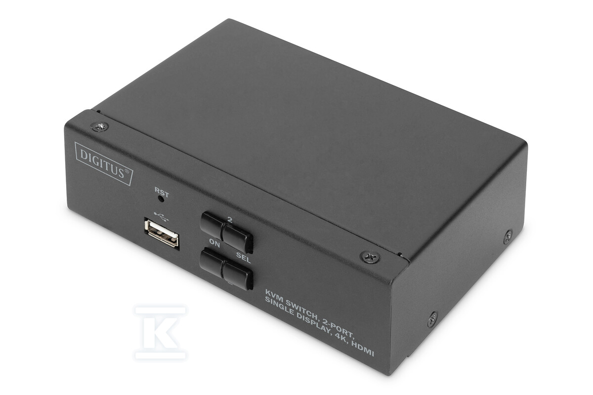 Przełącznik KVM, 2 portowy, 4K 30Hz, - DS-12870