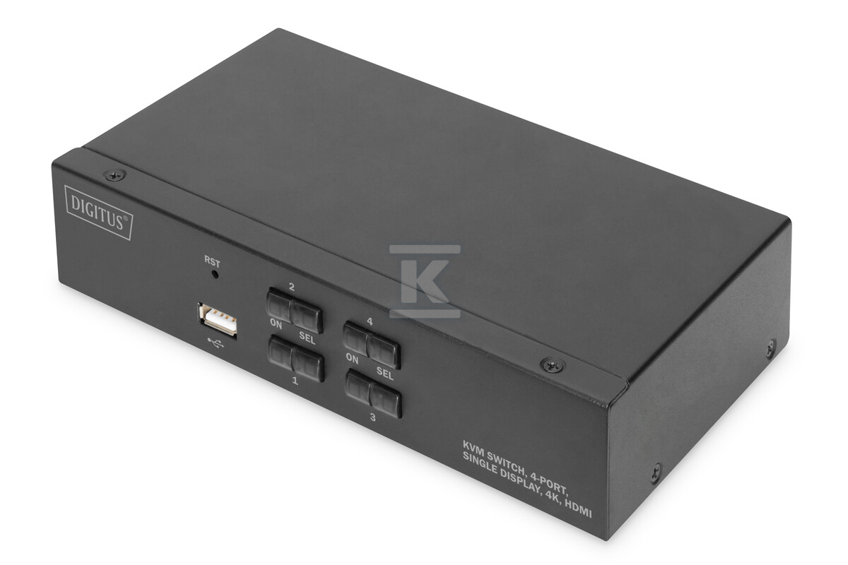 Przełącznik KVM, 4 portowy, 4K 30Hz, - DS-12880