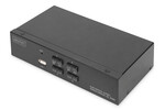 Przełącznik KVM, 4 portowy, 4K 30Hz, 4xHDMI IN, 1xHDMI OUT, 2xUSB A, 2x Audio IN&OUT