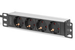 Listwa zasilająca PDU 10" Rack 4x gniazdo schuko,2.0m, 1x wtyk schuko, 16A, aluminiowa