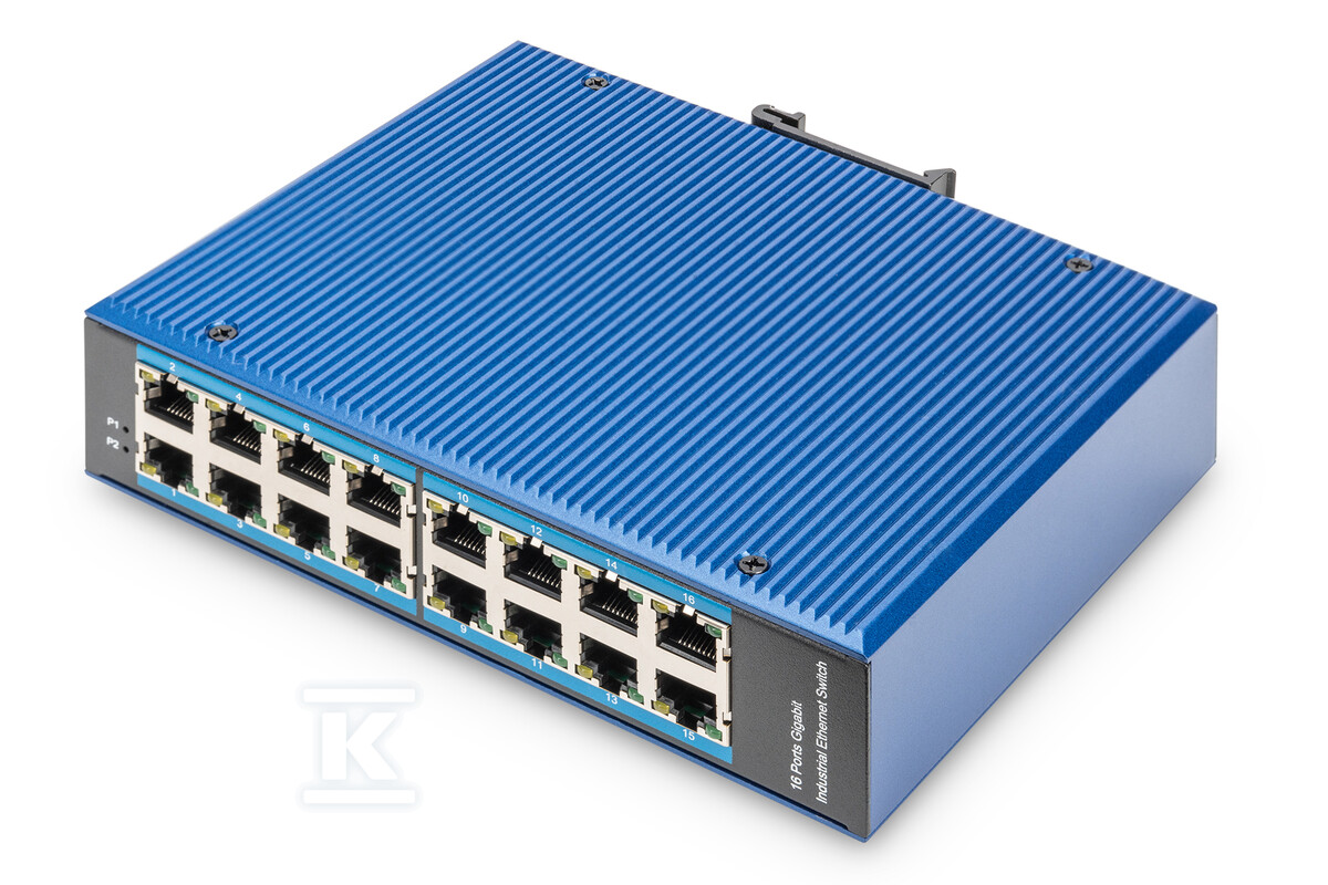 Przemysłowy switch 16x 1000Base-TX DIN - DN-651129