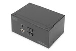 Przełącznik KVM, 2 portowy, 4K 60Hz, 4xDP IN, 2xDP OUT, 2xUSB A, 2x Audio IN&OUT