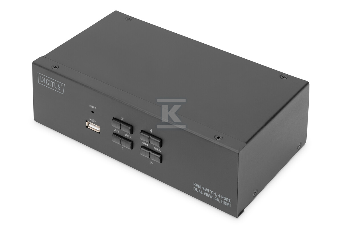 Przełącznik KVM, 4 portowy, 4K 30Hz, - DS-12883
