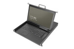 Konsola modularna KVM 17'' HD LCD TFT, 8 portów VGA, touchpad, klawiatura US, czarny