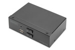 Przełącznik KVM, 2 portowy, 4K 60Hz, 2xDisplayPort IN, 1xDisplayPort OUT, 2xUSB, 2xAudio IN&OUT
